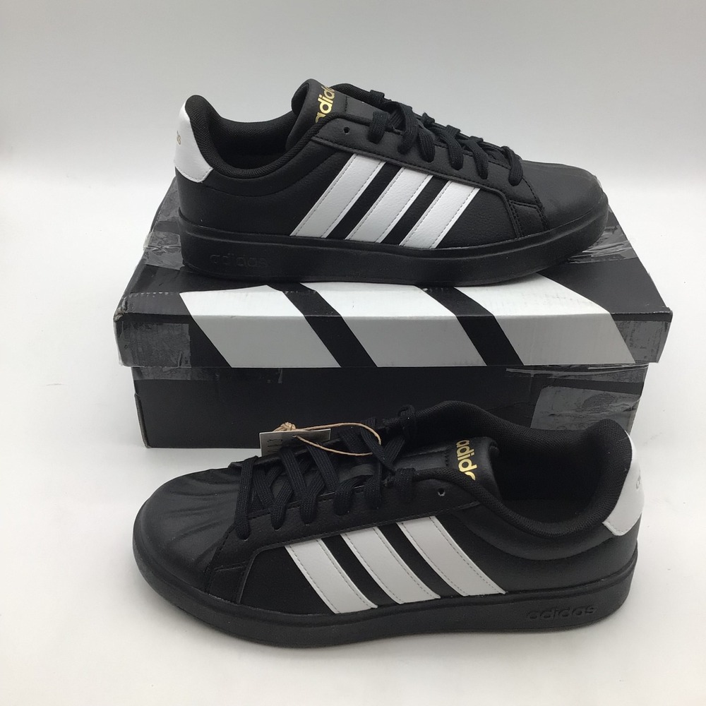 Adidas Streettalk‎ Womens Black White Gold Sportswear Sneakers JR4700 Size 8 NEW